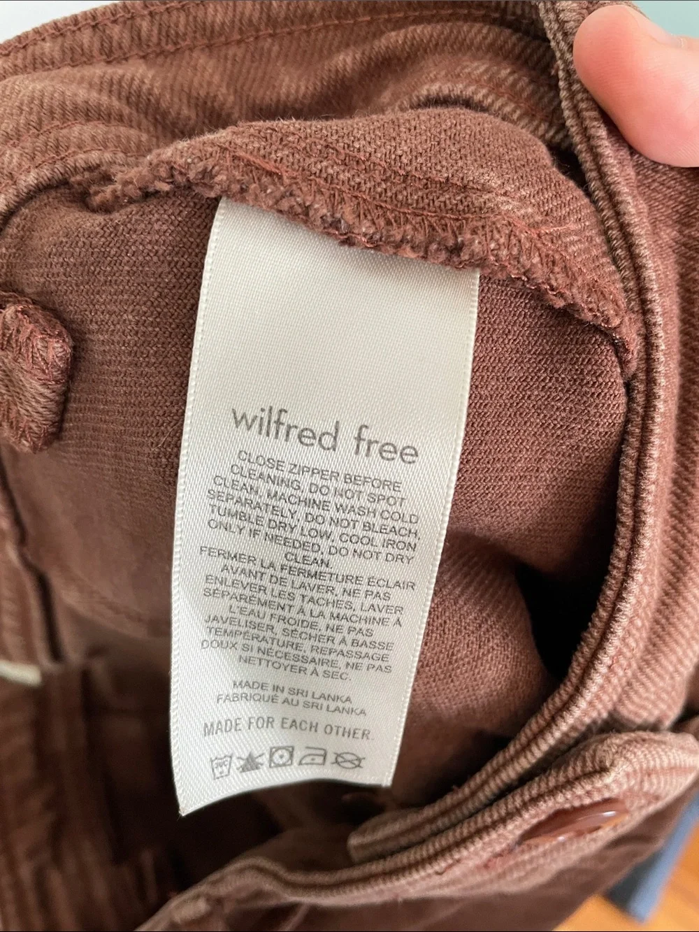 Aritzia Wilfred Free Modern Utility High Waist Pants— Rust Brown